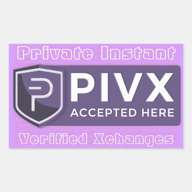 PIVX Door & Register Notification Rectangular Sticker (Front)