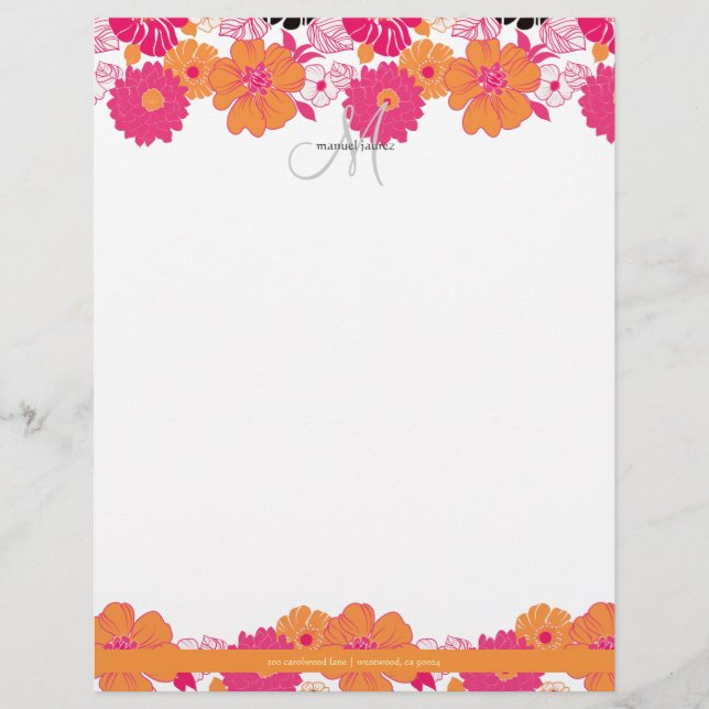 PixDezine Aloha + Monogram Letterhead Design (Front)