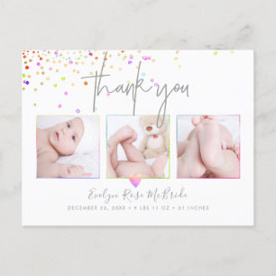 PixDezine Confetti Chic Signature Script Thank You Postcard