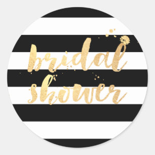 PixDezine dazzled faux gold/bridal shower Classic Round Sticker