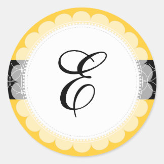 PixDezine doilie/DIY monogram+DIY colour+font Classic Round Sticker