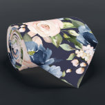 PixDezine Dusty Blue Blush Roses Navy Neck Tie<br><div class="desc">PixDezines floral watercolor neck tie,  dusty blue and blush roses.  This is an adjustable tiled image,  you can rearrange and size the pattern as you wish.  It is a DIY background colour.

 Copyright © 2011-2021 PixDezines™.</div>