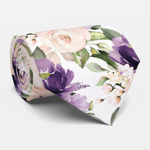 PixDezine H2 Flowers Aubergine Blush Roses  Ne Tie