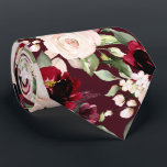 PixDezine H2 Flowers Burgundy Blush Roses Tie<br><div class="desc">PixDezines floral watercolor neck tie,  burgundy and blush roses.  This is an adjustable tiled image,  you can rearrange and size the pattern as you wish.  It is a DIY background colour.

 Copyright © 2011-2021 PixDezines™.</div>