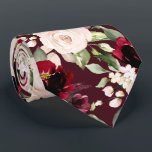PixDezine H2 Flowers Burgundy Blush Roses Tie<br><div class="desc">PixDezines floral watercolor neck tie,  burgundy and blush roses.  This is an adjustable tiled image,  you can rearrange and size the pattern as you wish.  It is a DIY background colour.

 Copyright © 2011-2021 PixDezines™.</div>