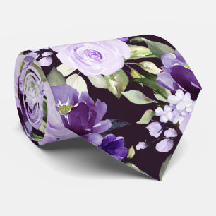 PixDezine H2 Flowers Violet Lilac Purple Roses Tie