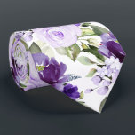 PixDezine H2 Flowers Violet Lilac Purple Roses Tie<br><div class="desc">PixDezines floral watercolor neck tie,  violet and lilac purple roses and peony.  This is an adjustable tiled image,  you can rearrange and size the pattern as you wish.  It is a DIY background colour.

 Copyright © 2011-2021 PixDezines™.</div>
