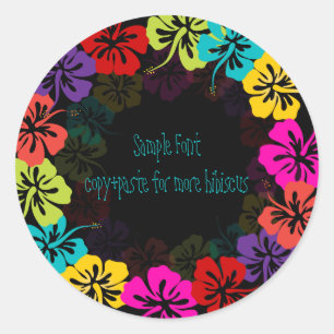 PixDezine hibiscus lei/DIY background colour Classic Round Sticker