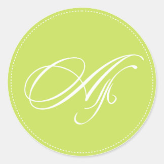 PixDezine monogram A, diy background colour Classic Round Sticker