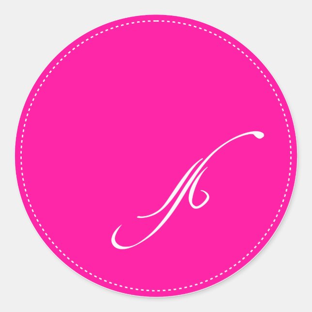 PixDezine monogram F, diy background colour Classic Round Sticker (Front)