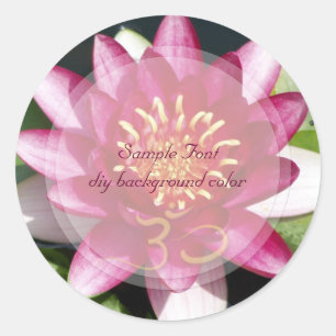 PixDezine om+red lotus/DIY background colour Classic Round Sticker