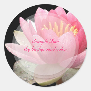 PixDezine pink lotus/DIY background colour Classic Round Sticker