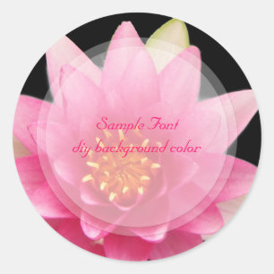 PixDezine pink lotus/DIY background colour Classic Round Sticker