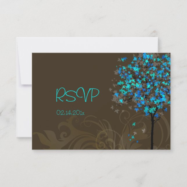 PixDezine rsvp blue maple leaves/DIY background Card (Front)