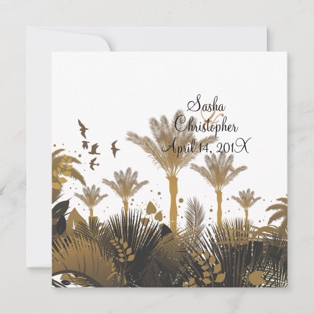 PixDezine Vintage Palms Invitation (Front)