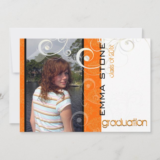 PixDezines 2011 Graduation, Florentius Damask Invitation (Front)