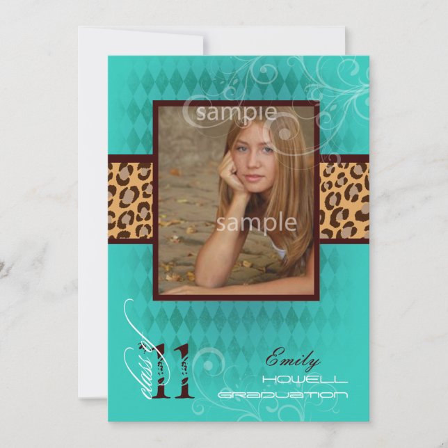 PixDezines 2011 Graduation, Leopard Print Invitation (Front)