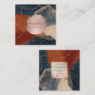 PixDezines Abstract Arrangement H2 Rose Gold Busi Square Business Card