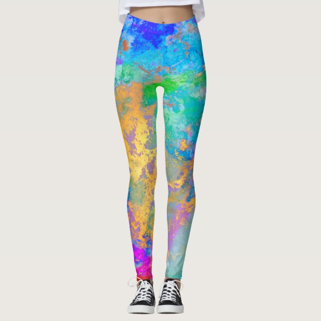 PixDezines Abstract Galaxy / Cosmic Energy Leggings (Front)