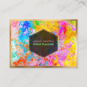 PixDezines Abstract Galaxy/Neon colours Business Card