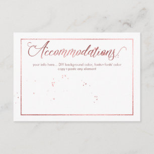 PixDezines Accommodations, Dazzled/Faux Rose Gold Enclosure Card