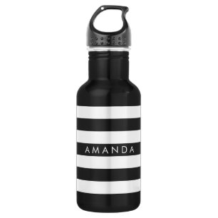 PixDezines adjustable white stripes/diy background 532 Ml Water Bottle