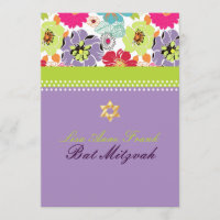 PixDezines Alegre retro floral, Bat Mitzvah