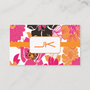 PixDezines Alegre Retro Floral Design Business Card