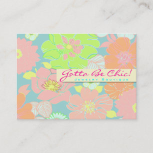 PixDezines Alegre Retro Floral, Pastel/DIY colour! Business Card