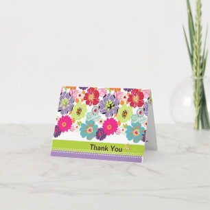 PixDezines Alegre, retro floral Thank You Card