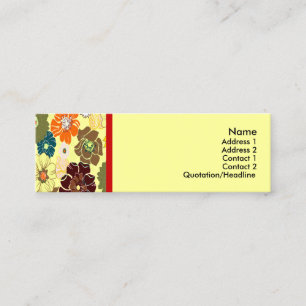 PixDezines alegre retro foral, DIY background Mini Business Card