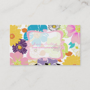 PixDezines alegre retro tropical flowers/DIY colou Business Card