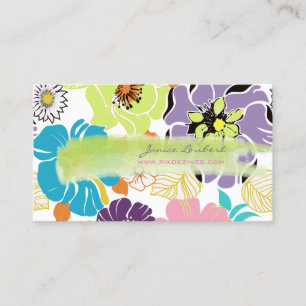 PixDezines alegre retro tropical flowers/DIY colou Business Card