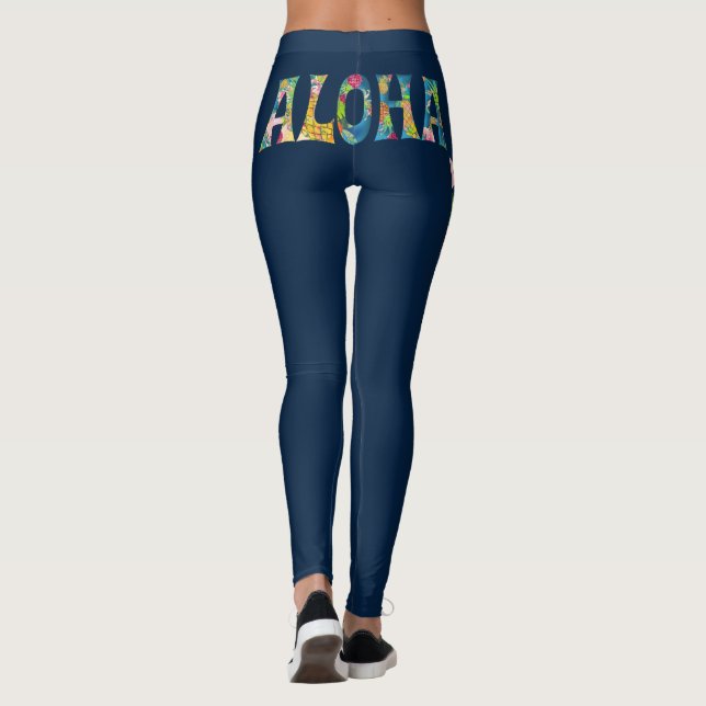 PixDezines Aloha Hawaii/DIY Background Colour Leggings (Back)