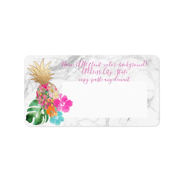 PixDezines Aloha Pineapple+Faux Gold Label (Front)