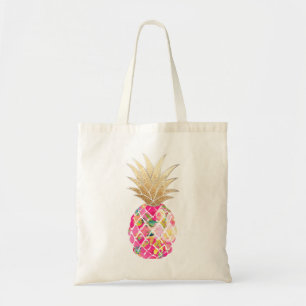 PixDezines Aloha Pineapple+Faux Gold Tote Bag