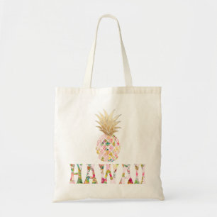 PixDezines Aloha Pineapple+Faux Gold Tote Bag