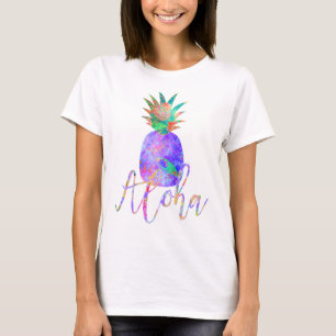 PixDezines Aloha Pineapple, Purple T-Shirt