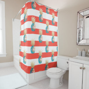 PixDezines Aloha Pineapples/DIY background Shower Curtain