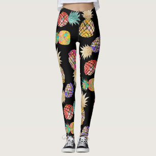 PixDezines Aloha Pineapples/DIY Bckgrnd Colour Leggings