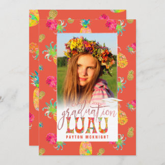 PixDezines Aloha Pineapples Graduation Luau Invitation