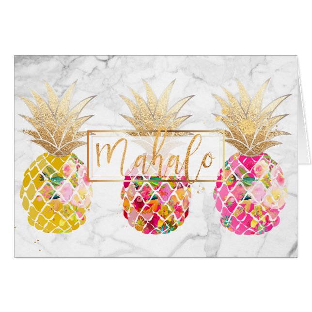PixDezines Aloha Pineapples/Mahalo (Front Horizontal)