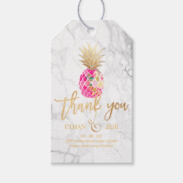 PixDezines Aloha Pineapples/Marble Gift Tags (Front)
