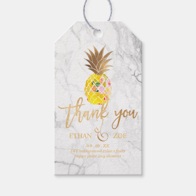 PixDezines Aloha Pineapples/Marble Gift Tags (Front)