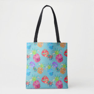 PixDezines Aloha Pineapples Watercolor/DIY Colour Tote Bag