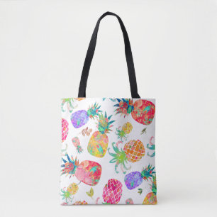 PixDezines Aloha Pineapples Watercolor Tote Bag