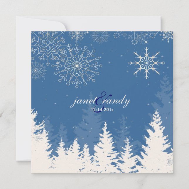 PixDezines Alpine forestSnowflakes, Winter Events Invitation (Front)
