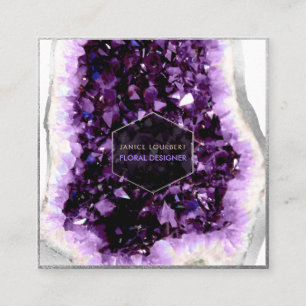 PixDezines Amethyst Quartz/Jewellery Designer Square Business Card