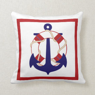 PixDezines anchors/lifesavers/nautical/diy colour Cushion