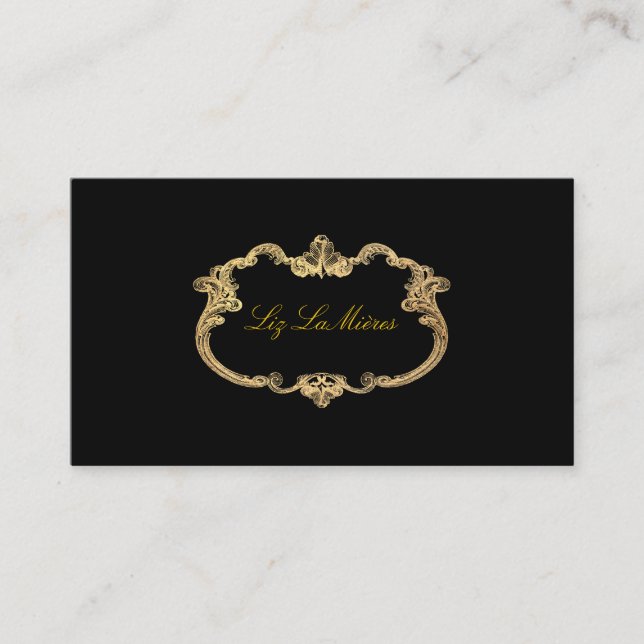 PixDezines antique scrolls/faux gold/DIY colour Business Card (Front)